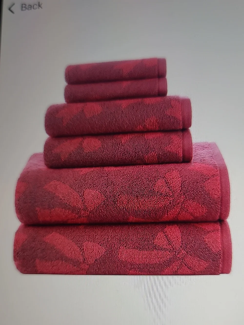Sonoma Burgundy Ribbon Pattern Jacquard Towel Set 6 Pc